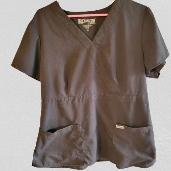 Grey's Anatomy black scrub top - Picture 1 of 8